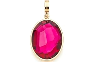 JEWELS BY LEONARDO Anhänger Clip & Mix Jamira • Ketten-Anhänger aus goldfarbenem Edelstahl • großer pinker Glaskristall • Clip M (4,8 mm Ø) • Schmuck Geschenk für Frauen • 023619