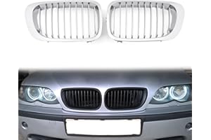 Artudatech Parrilla de coche, valla delantera parrilla ABS parrilla malla 10 rejillas para B M W E46 2 puertas 1999 2000 2001 2002 3 series