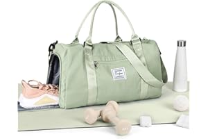 HYC00 Borsone Palestra Donna Borsa Sportiva con Scomparto Scarpe Borsa da Viaggio Donna Weekend Borsa Piscina Borsone da Viaggio Sportivo Borsa da Palestra per Yoga Borsa per Ospedale,Erba verde