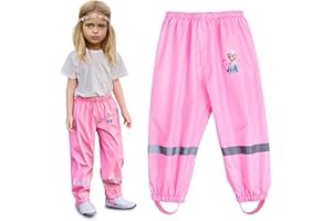 oosheon Pantaloni da Pioggia Unisex per Bambini,Pantaloni da Pioggia per Bambini e Bambine,Cartoon Antivento Salopette,Pantaloni Antipioggia per Bambini,Pantaloni Anti-Fango