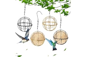 YiJiuBa 4 Stück Meisenknödelhalter, Vogelfutterringe, Meisenknödel Halter mit Klappdeckel, Halterung für Meisenknödel zum Aufhängen, Durchmesser 7cm, Ideal für Garten, Höfe und Wald