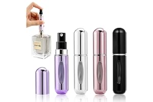 Gigmeta Lot de 4 Bouteille Vaporisateur de Parfum de Voyage, 5ml Mini Portable Voyage Parfum Atomiseur Bouteille Vaporisateur Parfum Vide Rechargeable