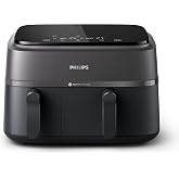 Philips Dual Chamber Airfryer 3000 Series, 9L, 2 Chamber Air fryer, Rapid Air Technology, Omnidirectional Wide Airfr for Your Family