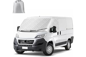 RASHION Cubierta de Parabrisas Compatible con Fiat Ducato 2006- Peugeot Boxer 2006- Opel Movano 2021-, Funda Térmica Externa para Autocaravana, Parabrisas Delantero Envoltura Cubierta