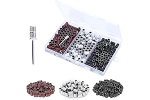 ANBEISTEE Bande di Levigatura per Unghie 210 PCS Grana Lima Elettrica per Unghie #80#120#180, punta a Mandrino da 3/32", per Punte per Unghie per Unghie Acriliche, Strumenti per Manicure e Pedicure