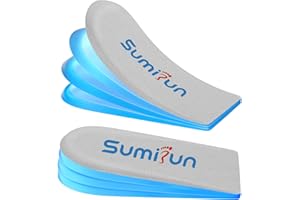SUMIFUN Insertos de elevación de talón ajustables para zapatos - 4 capas de gel zapatero para mujeres piernas desiguales talón dolor dolor de pierna discrepancia - insertos de elevación de talón para mujeres