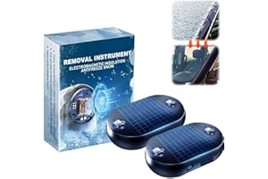 Vibbang 2 Stück Elektromagnetischer Auto-Enteiser, Solarbetriebener Auto Enteiser Elektromagnetisch, Enteisung 360, Instrument zum Entfernen von Schnee Windschutzscheibe für Innen Außenbereich Snow
