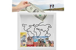 COFFEE LIFE PLUS 29x 29cm Scatola archivio avventura,Scatola di memoria di viaggio,ticket shadow box,Scatola di memoria del biglietto con slot,scatola ombra da viaggio,Vetrina Per Ricordi Fai Da Te (29*29cm)