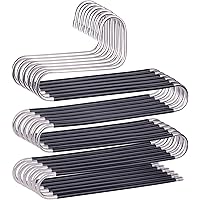 devesanter Lot de 6 cintres antidérapants en forme de S en acier inoxydable pour pantalons, jeans, écharpes, noir