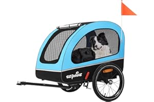 Sepnine Hundeanhänger für Fahrrad,Fahrradanhänger Hunde,Mit Reflektor und Bremse,600D Oxford Canvas Geschützt vor Regen,Maximale Belastung 40kg