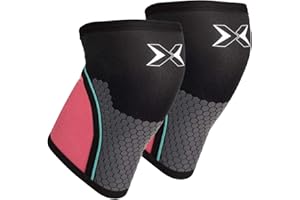 PICSIL Genouillères pour Entraînement Levage de Musculation et Haltérophilie, Rotulienne pour Force Athlétique et d’Haltérophilie, Crosstrainig, WODs Extra Support (M, Rose 5mm)