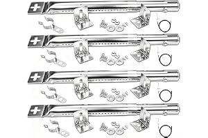 GFTIME 30,8 till 44,9 cm justerbar brännare för Landmann Triton 2/3, Enders Monroe, Tepro, Campingaz, Taino, Proficook, Barbecook universal rostfritt stål grillbrännare 4 pack