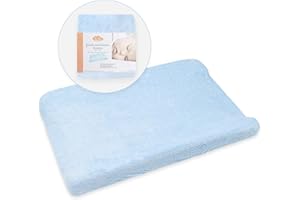 TI TIN Funda para Cambiador de Bebé, 80x50 cm, Microfibra Suave y Absorbente, Ajuste Elástico Perfecto, Lavable, Hecho en España – Azul Celeste