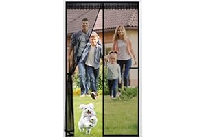 EXTSUD Moustiquaire de Porte Magnétique en Fibre de Verre 110x220cm, Fermeture Automatique Rideau Porte Anti insectes avec Aimants sans Perçage, Noir