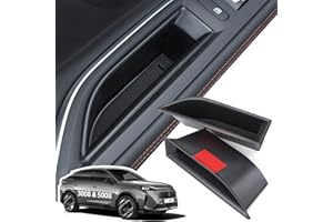 ‎LANGBEAN LANGBEAN Vorne Türgriff Aufbewahrungsbox für Peugeot 3008, Türschnalle Organizer Tablett mit Rutschfesten Matten für Peugeot 5008, Türarmlehne Organizer Zubehör [Vordertür 2 Stück]