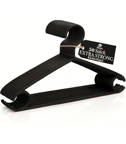 Lot De 100 Cintres Noirs Robustes Avec Crochets Pivotants 360° - Antidérapants Et Écologiques