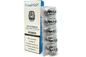 Freemax | 904L X Mesh Coils | Pack of 5 | X Series | for Fireluke 3, Fireluke 2 & Fireluke M Tanks - Contains No C₁₀H₁₄N₂ (X2-0.5 ohm)