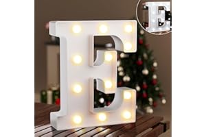 LEDIDO LED Letter Lights Alphabet, LED Light Letter with Warm and Cold White, LED Letter Lighting Letters Night Lights Decoration for Birthday Party, Wedding, Children's Room, Letter E