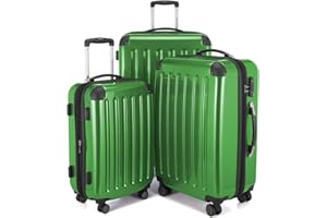 HAUPTSTADTKOFFER Alex - 3er Kofferset, TSA, Trolley-Set, Rollkoffer, Reisekoffer, (S, M & L), Grün