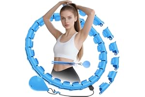 JLoibao Smart Hula Hoop Fitness Dimagrante, 24 Collegamenti(74-120 cm) con Sfera di Peso, Regolabile, Adatto per Principianti e Adulti