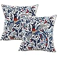 ZUODU 2PCS 45cmx45cm Blue Cushion Cover Embroidered Cotton Linen Decorative Throw Pillow Cover Cushion Case Pillow Case Blue 2PCS