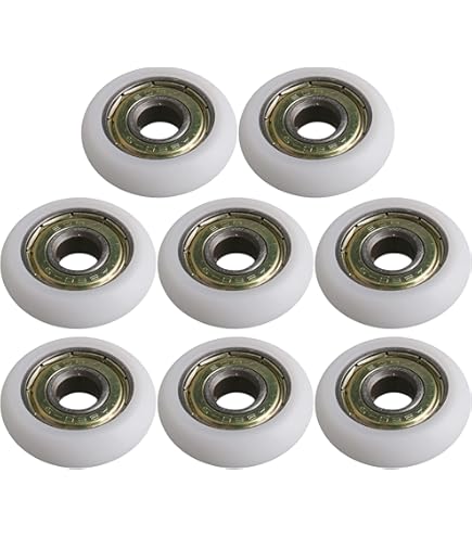 BQLZR 34x10.5mm White Round Bearing Pulleys – Furniture Guide Track Rollers, 79kg Load Capacity, Set Of 4