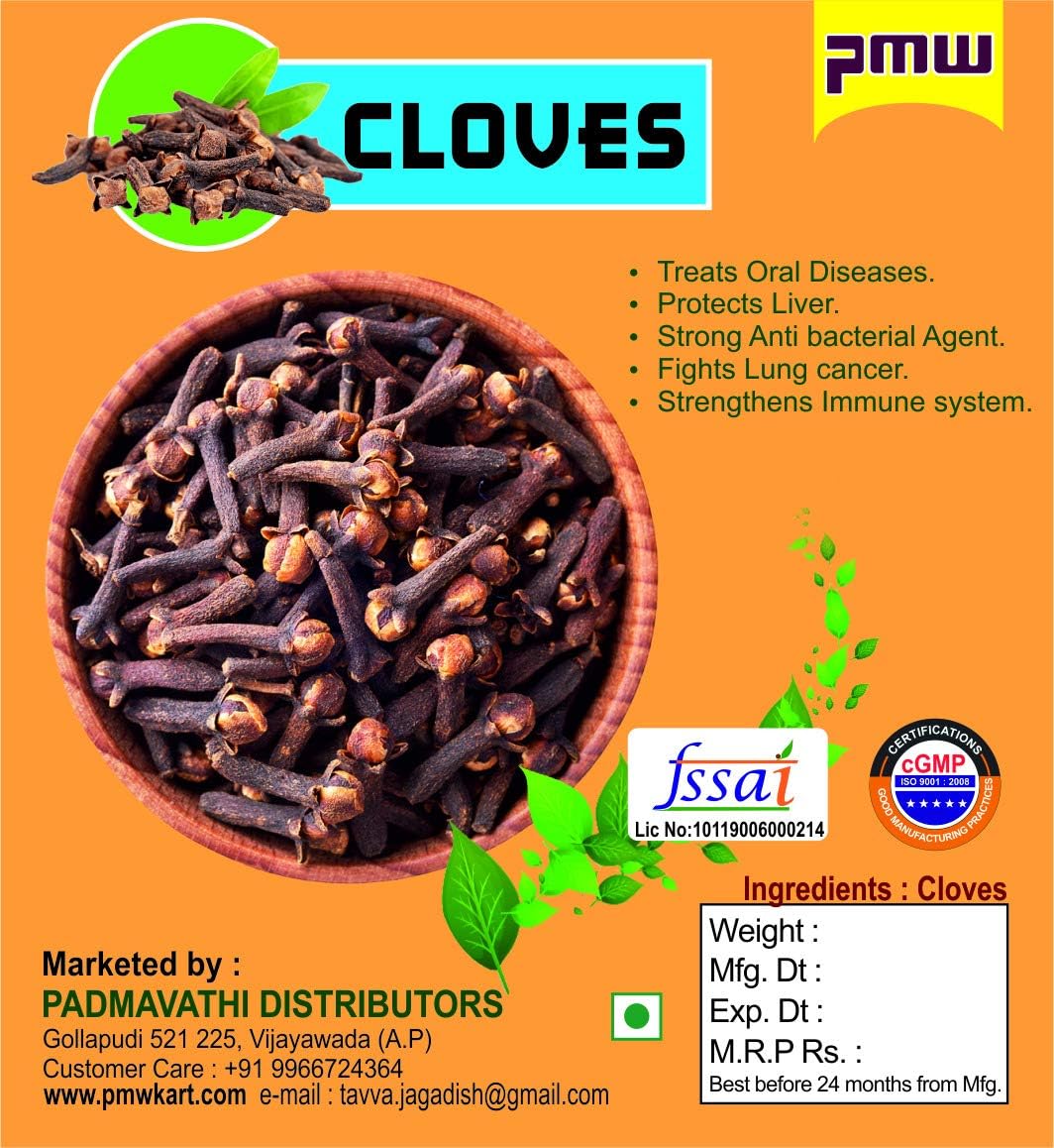 Pmw - Jar Pack - Grade A Quality - Cloves - Laung - Lavangalu - Big Size - 50 Grams