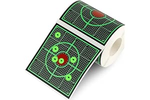 ATFLBOX 200 pezzi bersagli splatter autoadesivi con dischi di tiro reattivi all'impatto verde fluorescente bersagli di carta adesivi 10,2 cm per fucili, pistole, esercitazioni di tiro con pistole BB Airsoft