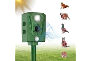 COODAY Katzenschreck Ultraschall, Ultraschall Maus und Ratten, Wasserdicht IP66, 5 Vertreibungsmodi, zur Vertreibung von streunenden Katzen, Tauben und Anderen Tieren Wühlmausvertreiber