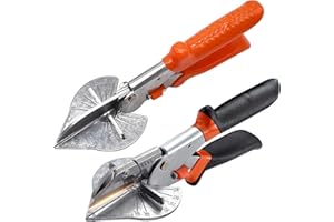 Qixuer 2 Stücke Multi-Winkelschneider,Gehrungsschere Soft Wood Cutter Holzgehrungs-Formschneidwerkzeug Einstellbare Trunking-Schere für Präzisen Schnitt an Kunststoff Gummi Holz