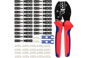 SUPBIKY 22 Paar Solarstecker + Solar Crimpzange 2.5/4/6mm² Männlich/Weiblich photovoltaik solarpanel Stecker Steckverbinder,für Stecker Kabel Buchse Kupplung solaranlage Kabelstecker