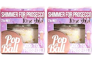 Popaball Drink Shimmer Rose Gold Raspberry Flavour | 2 x 21 grams | Prosecco, Gin, Mocktail & Cocktail Making Gifts | Gift Set Ideas For Her, Hampers & Hen Parties