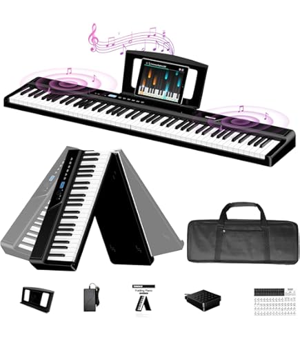 Pianoforte Digitale Pieghevole 88 Tasti Semi-Pesati - Bluetooth, Batteria, Con Pedale E Borsa - Foto 4