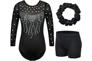 ZNYUNE Fille Justaucorps Gymnastique Couleur Dégradée sans Manches/Manches Longues