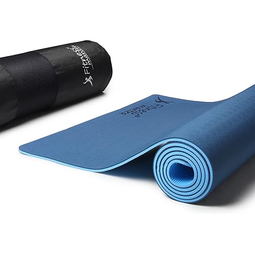 Fitness Mantra® TPE Dual Color Anti-Slip Yoga Mat with Cover Bag for Gym Workout and Yoga Exercise for Men & Women Fitness| 1 Piece| 6mm| 24\