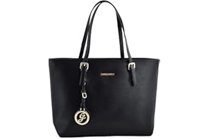 Gallantry - Sac à main - Cabas - Simili Cuir - Sac de cours - lycéenne - étudiante - Noir (Sac à main)