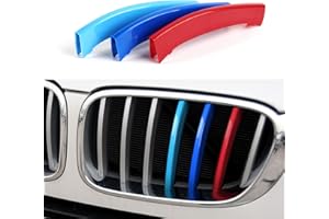 OYDDL 3 piezas de rejilla frontal con tiras de rejilla de radiador, compatible con BMW X3 F25 (2011-2017) X4 F26 (2014-2018) estándar de rejilla renal accesorios de 7 haces