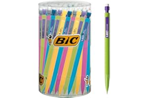BIC Matic Fun - Porte-Mines légers et Robustes - Pointe Fine 0,7 mm HB - Couleurs Vives Assorties, Tubo de 60