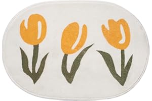 DECRAFTS Alfombra de Baño Antideslizante Alfombrillas Ducha Lavable Absorbente para Bañera, Cocina, Salón Blanco (Oval 40 x 60 cm)