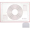 Silicone Baking Mat, NonStick Baking Mats, Non-Slip Washable Reusable Heat Resistant, Non-Toxic, Flexible, Non-Stick, Easy to Clean Baking Sheet, with Measurement and Scraper, BPA Free