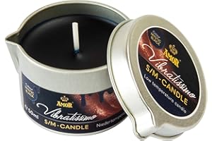 VIBRATISSIMO vela S/M Mystic Black 50 ml I vela de cera de baja fusión color negro I cera de vela de calidad sin olor I vela de goteo para juegos eróticos I vela de masaje romántico para parejas