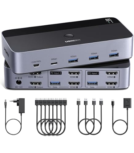 Switch KVM USB DVI A 2 Porte ATEN CS22D - Per Condivisione Monitor E Periferiche Tra 2 Computer