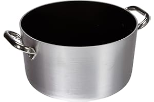 BALDASSARE AGNELLI Pentole Agnelli ALSA104S28 Casseruola Alta con Maniglie, Alluminio, Argento, 28 cm
