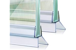 Meisterfaktur Junta de ducha 2 unidades, deflector de agua alargado, junta ideal para puertas de cristal de 4 a 5 mm en duchas (4-5 mm (transparente))