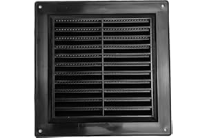 REPA MARKET 6'' x 6'' Inch / 150 x 150 mm Black Air Vent Cover with Built-in Pest Guard Screen, HVAC Vent Duct Cover, Vent Cap Plastic (150 x 150 mm, Black)