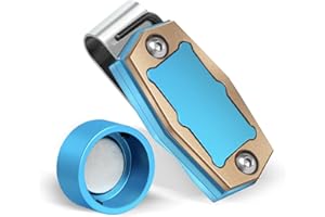 PULUOLE Magnetic Pool Chalk Holder, Portable Pool Cue Chalk Holder with Fixed Clip, Snooker Chalk Holder, Aluminum Alloy Snooker Accessories，Fits Standard Pool Chalk