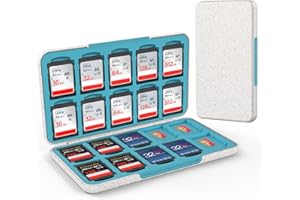 HEIYING Memory Card Case for SD/TF Cards,Portable SD Card Holder Storage Case Compatible with 20 SDXC SDHC and 20 TF Cards Slots