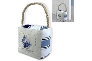 jiuzcare Cale Porte Maison, Style Méditerranéen Cale Porte en Tissu Cale Porte Animaux Butoir Tissu étoile Sable Arret de Porte Bouchon de Porte Cale de Porte Sol Cale Poignée Environ 1KG, Sailboat