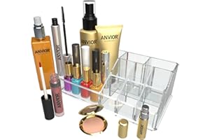 DELUXA Make-Up Organizer – multifunktional – 9 Fächer – Acryl transparent – Make Up I Kosmetik I Schmuck I Accessoires I Bad I Kosmetik Organizer I Badezimmer Organizer I Bad Organizer I Küchenorganizer