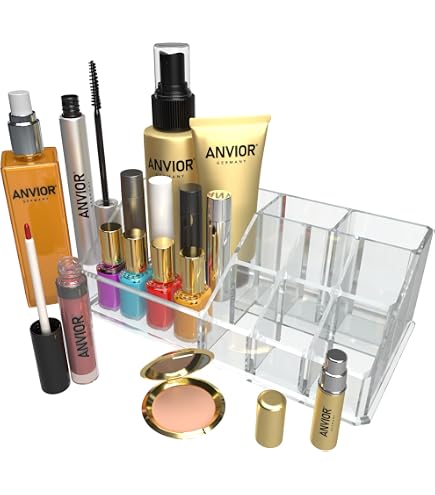 MDesign 4er-Set Kosmetik-Organizer – Stapelbare Aufbewahrungsboxen Aus Kunststoff, Durchsichtig/weiß
